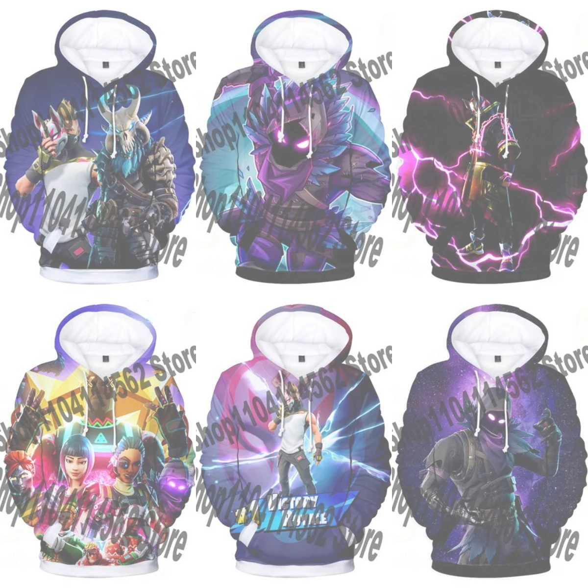 Фигурки аниме Ikonik Forest Night Толстовка с 3D Battles-Royales Мужчины Женщины Victory Толстовки