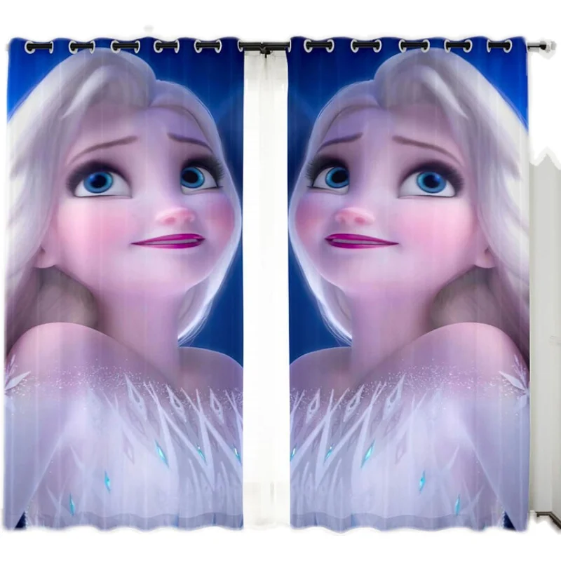 

Disney Frozen 2 Elsa and Anna Kids Room Window Curtains for Living Room Shading Curtain Custom Curtains Home Textiles