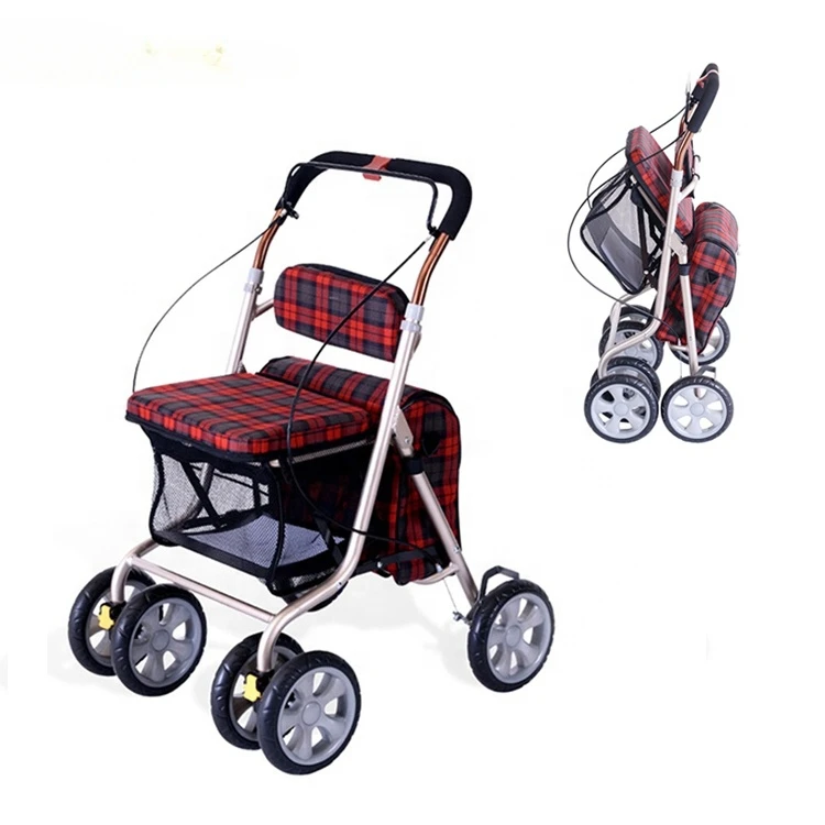Портативная легкая коляска для покупок алюминиевая Складная регулируемая по