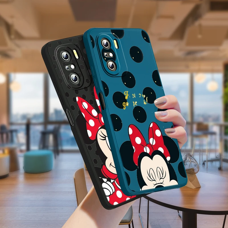 

Disney Minnie Cute Art Liquid Rope TPU Funda Phone Case For Xiaomi Redmi Note 11 11S 11T 10S 10 9S 9T 9 8T 8 Pro Plus 5G Cover