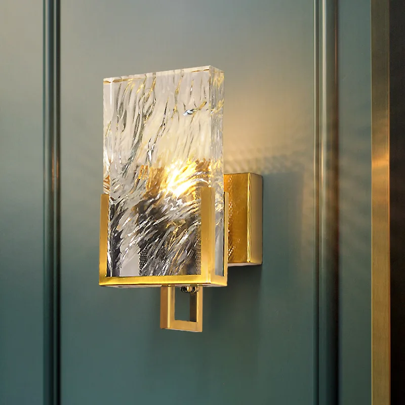 

Светильник Настенный в американском стиле с кристаллами, железная арт-лампа для прикроватной тумбочки, спальни, кабинета, декорация для дома