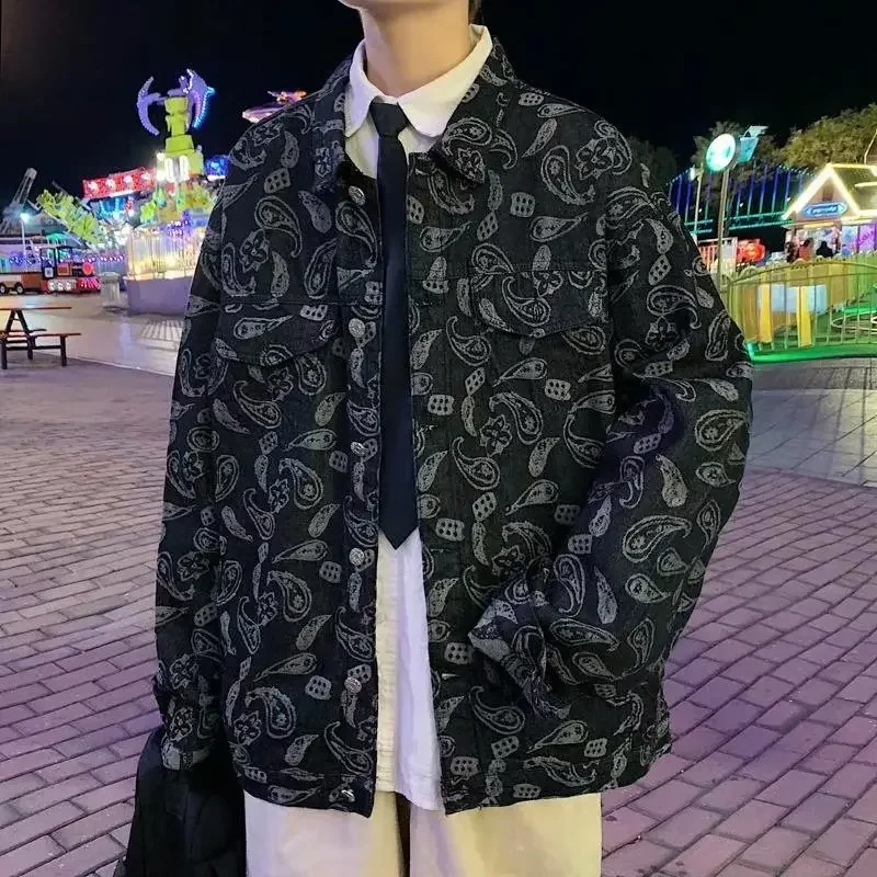 Куртка мужская джинсовая с длинным рукавом модный Свободный Топ рабочая одежда в