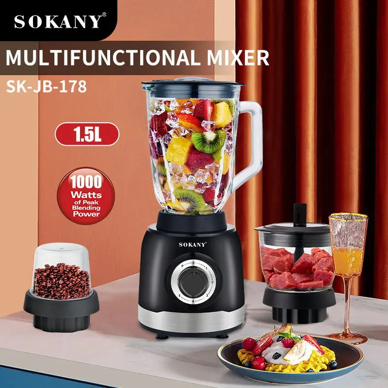 3 In 1 Blender and Food Processor Combo for Kitchen, Electri