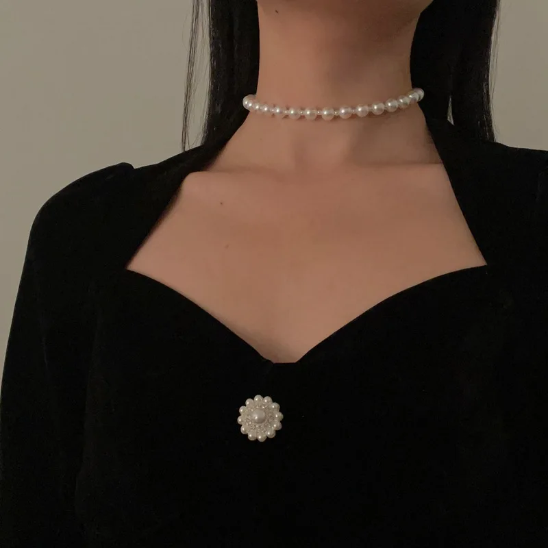 2022 корейское нежное модное черное ожерелье с бантом и цепочкой для женщин