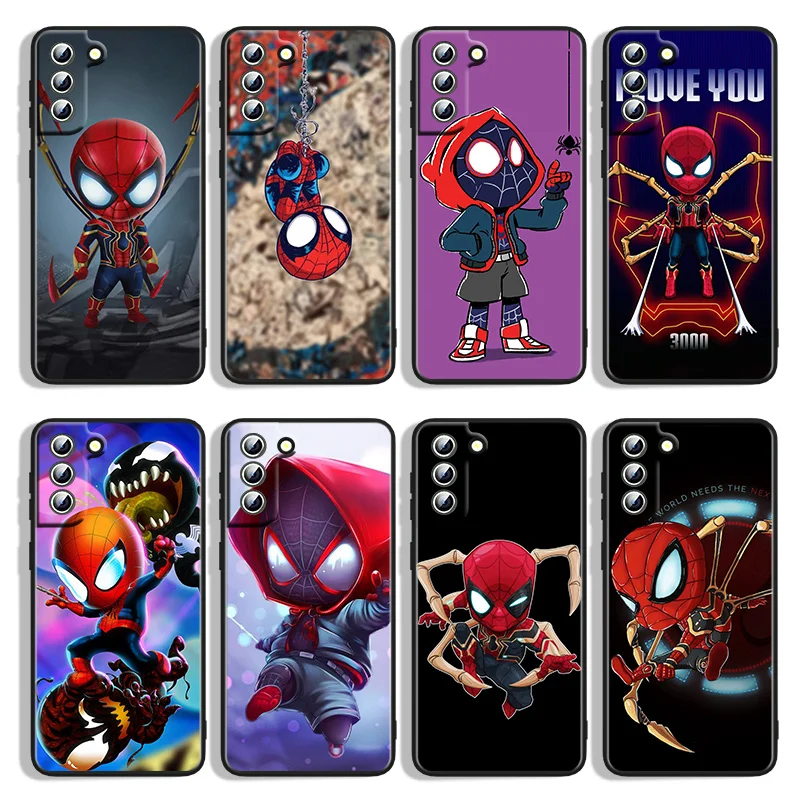 

Marvel Cute Spiderman For Samsung Galaxy S22 S21 S20 FE Ultra S10e S10 S9 S8 S7 S6 Edge Plus Black Soft Phone Case Capa