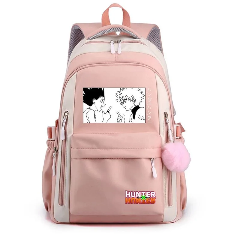 Охотник х рюкзак Дышащая сетка 30 × 42 23 см черная синяя фиолетовая розовая Hunter x