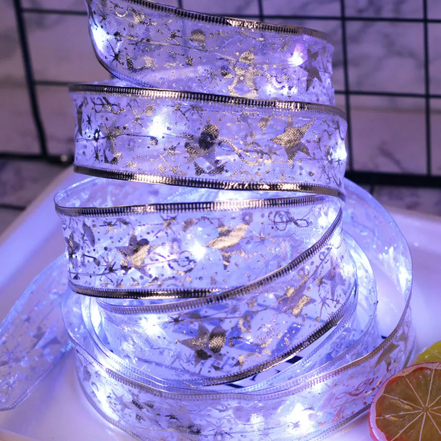 

Рождественская Декоративная гирлянда, 4 м, 40 светодиодов, гирлянда из медной проволоки с бантами, гирлянда для свадьбы, вечеринки, праздника,...
