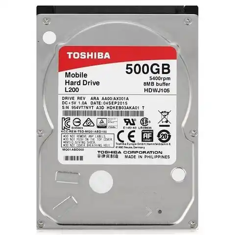Жесткий диск 2,5" SATA 500Gb Toshiba HDWJ105UZSVA 5400,8Mb