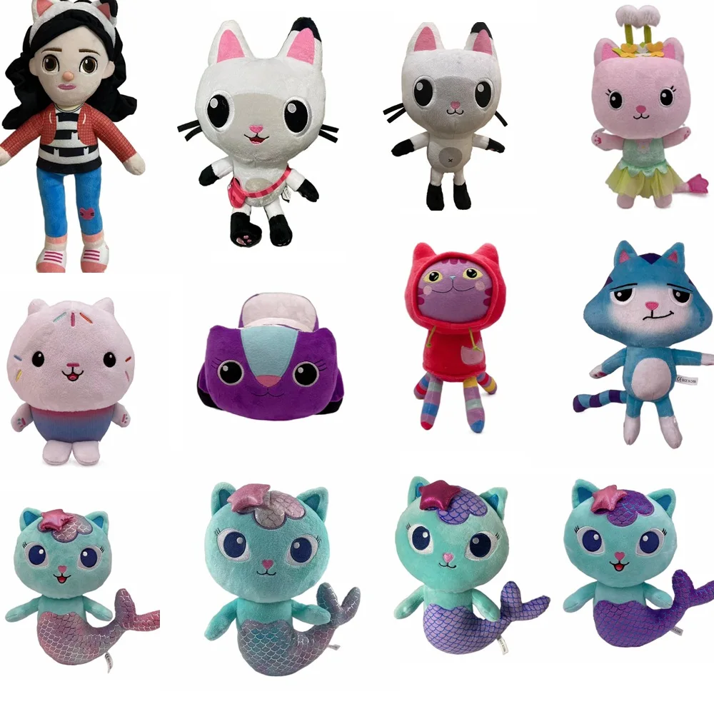 

25-40cm Gabby Dollhouse Plush Toy Mercat Cartoon Stuffed Animal Mermaid Cat Mermaid Plushie Dolls Kid Birthday Gift Dropshipping