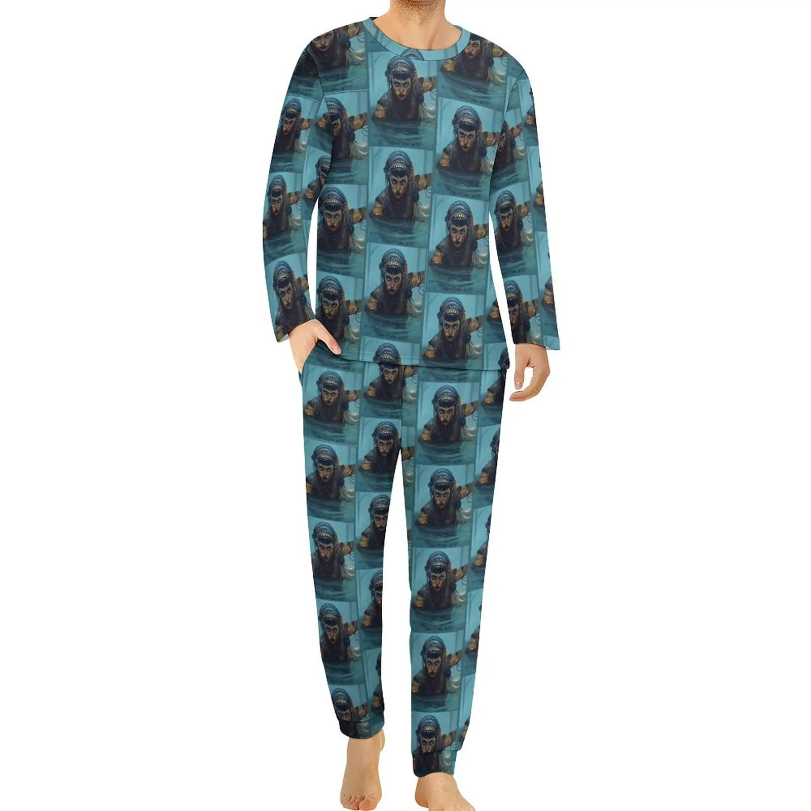 Robots Jibaro Pajamas Long Sleeve Love Death 2 Pieces Night Pajama Sets Spring Man Graphic Retro Oversized Sleepwear