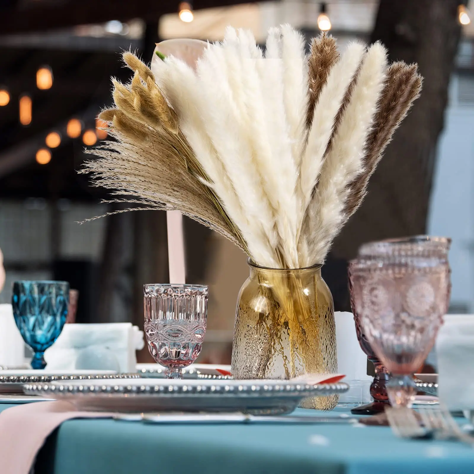 Натуральная сушеная пампасная трава букет из длительных сушеных цветов для