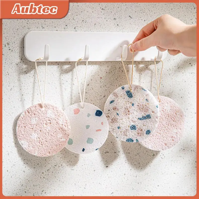 

Губка для мытья древесной целлюлозы, тряпка из хлопка со шнурком, дизайнерская, маслонепроницаемая, безопасная для здоровья, розовая, для эк...