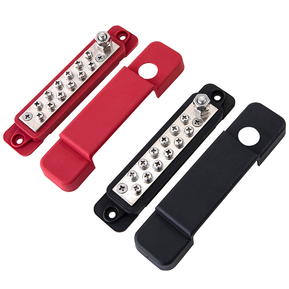 

Power Distribution Block Bus Bar 180A Buss Bar 12V Electrical Terminal Block 1/4 Inch For Caravan Truck Boat Car Camper RV