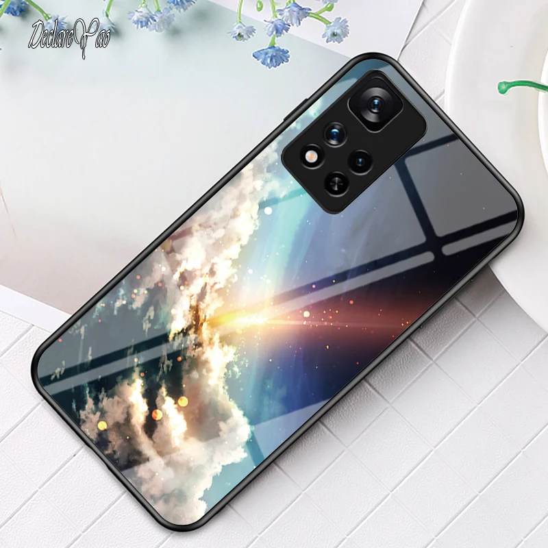 

for Xiaomi Note 10 Lite 10 Pro 11 Pro Glass Case DECLAREYAO Luxury Hard Mirror Tempered Glass Coque For Xiaomi Mi CC9 Pro Cover