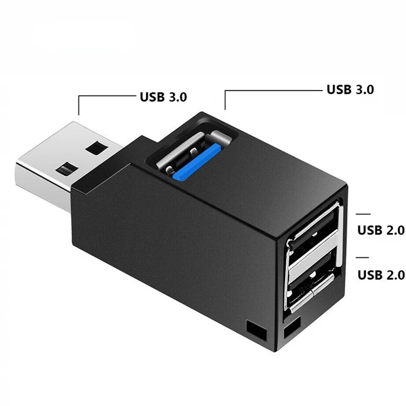 

Концентратор USB 3,0, адаптер-удлинитель, мини-разветвитель с 3 портами для ПК, ноутбука, Macbook, высокоскоростной U-диск-ридер для Xiaomi