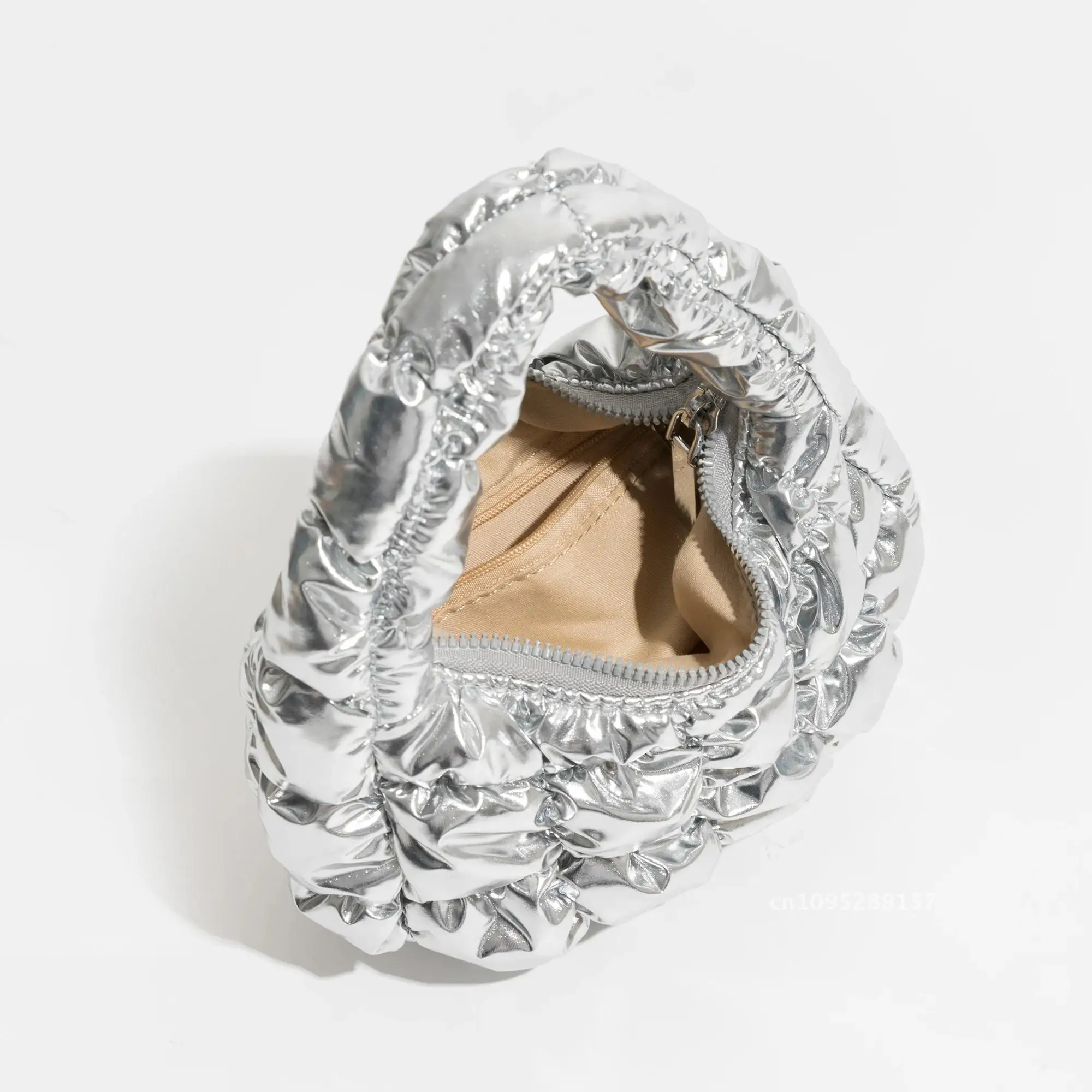 MABULA мини серебряная сумка на запястье с мягкой подкладкой в форме пузыря