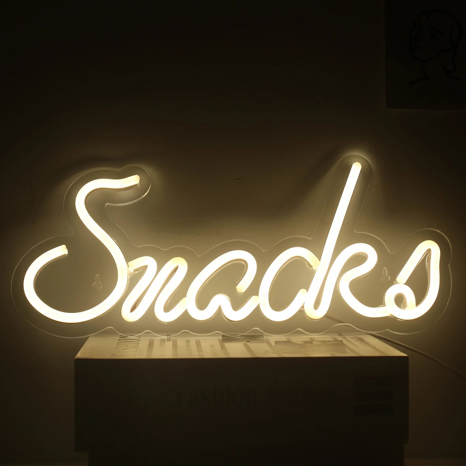 

Wanxing Snacks Neon Sign Warm White Neon Light for Bars Restaurants Cafes Pubs Kids Bedroom LED Light Sign Party Decoration