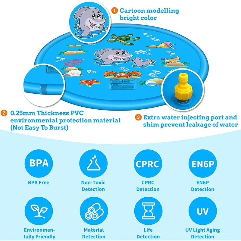 Коврик-распылитель детский летний для пляжа и газона