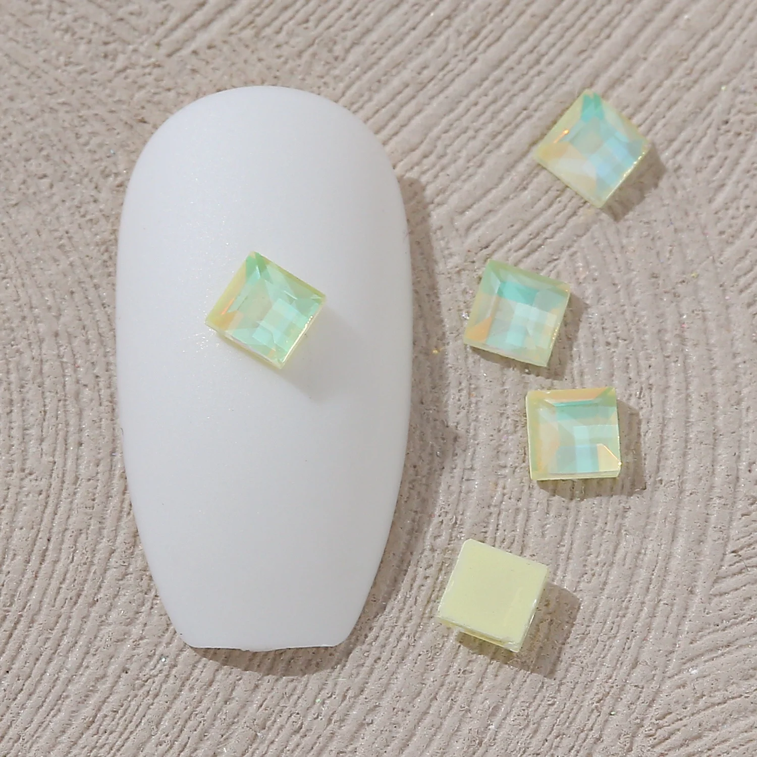 Опаловый мокко 3 мм оптовая продажа квадратная форма искусство ногтей с плоским