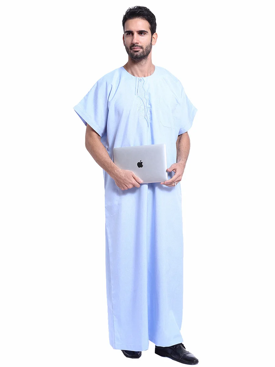 Summer Fashion Traditional 2022 Arabic Boy Dress Indian Dubai Islam Robes Muslim Men White Black Working Kaftan Clothing