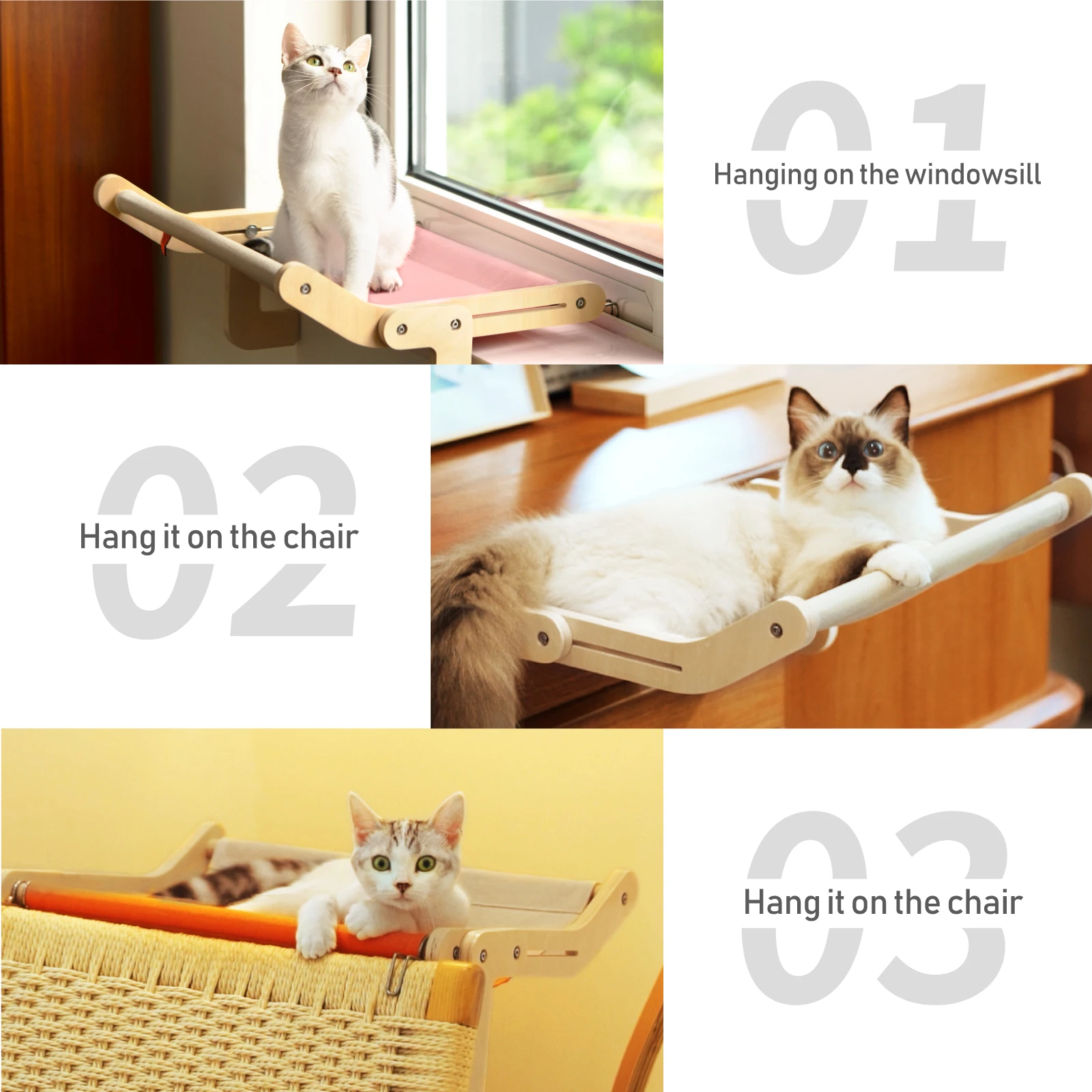 Mewoofun Cat Window Perch 4 цвета деревянная сборка подвесная кровать хлопчатобумажная