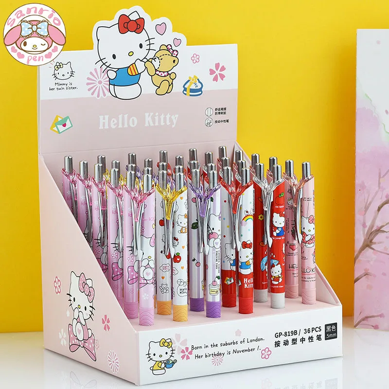 

New Sanrio Cartoon Gel Pen Hello Kitty Kawaii Stationery 0.5 Students Press Signature Pen School Office Supplies Boxed Gift Pens
