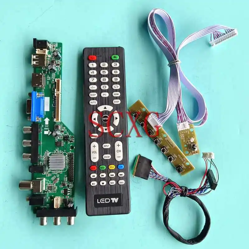 

DVB Digital LCD Matrix Controller Board Fit B116XTN02.0 B116XTN04.0 40 Pin LVDS AV RF USB 11.6" Kit VGA HDMI-Compatible 1366*768