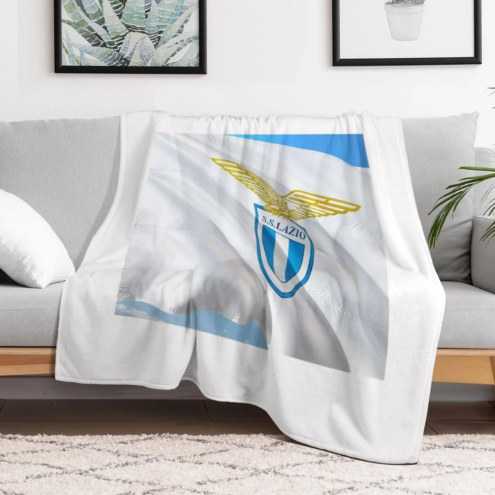 S.S. Lazio Плед Волосы Тяжелые милые клетчатые полярные одеяла