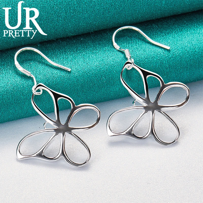 

925 Sterling Silver Butterfly Pendant Earrings For Women Engagement Wedding Party Charm Gift Fashion Jewelry