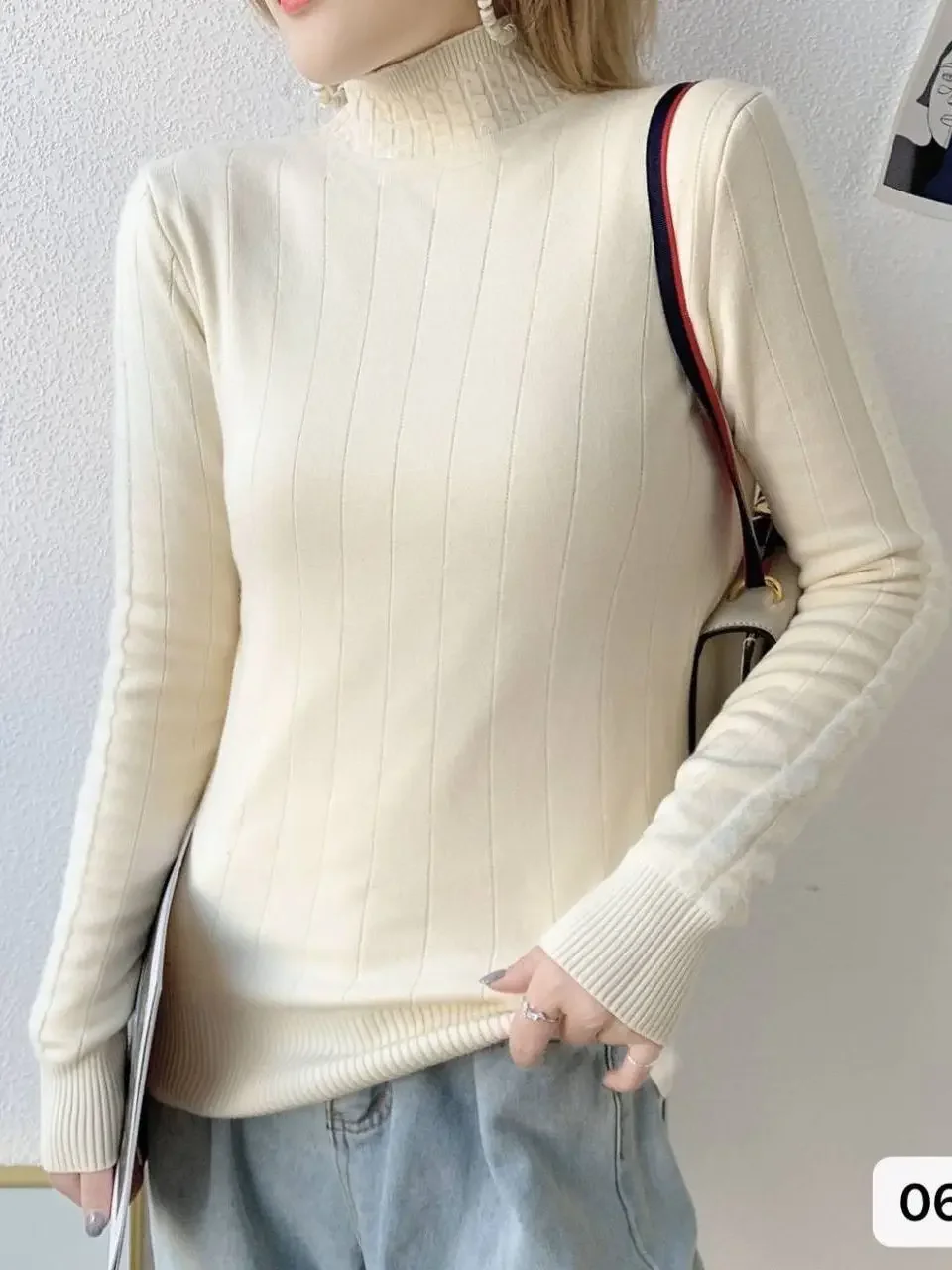 Модный вязаный топ для женщин базовый слой универсальная внутренняя одежда