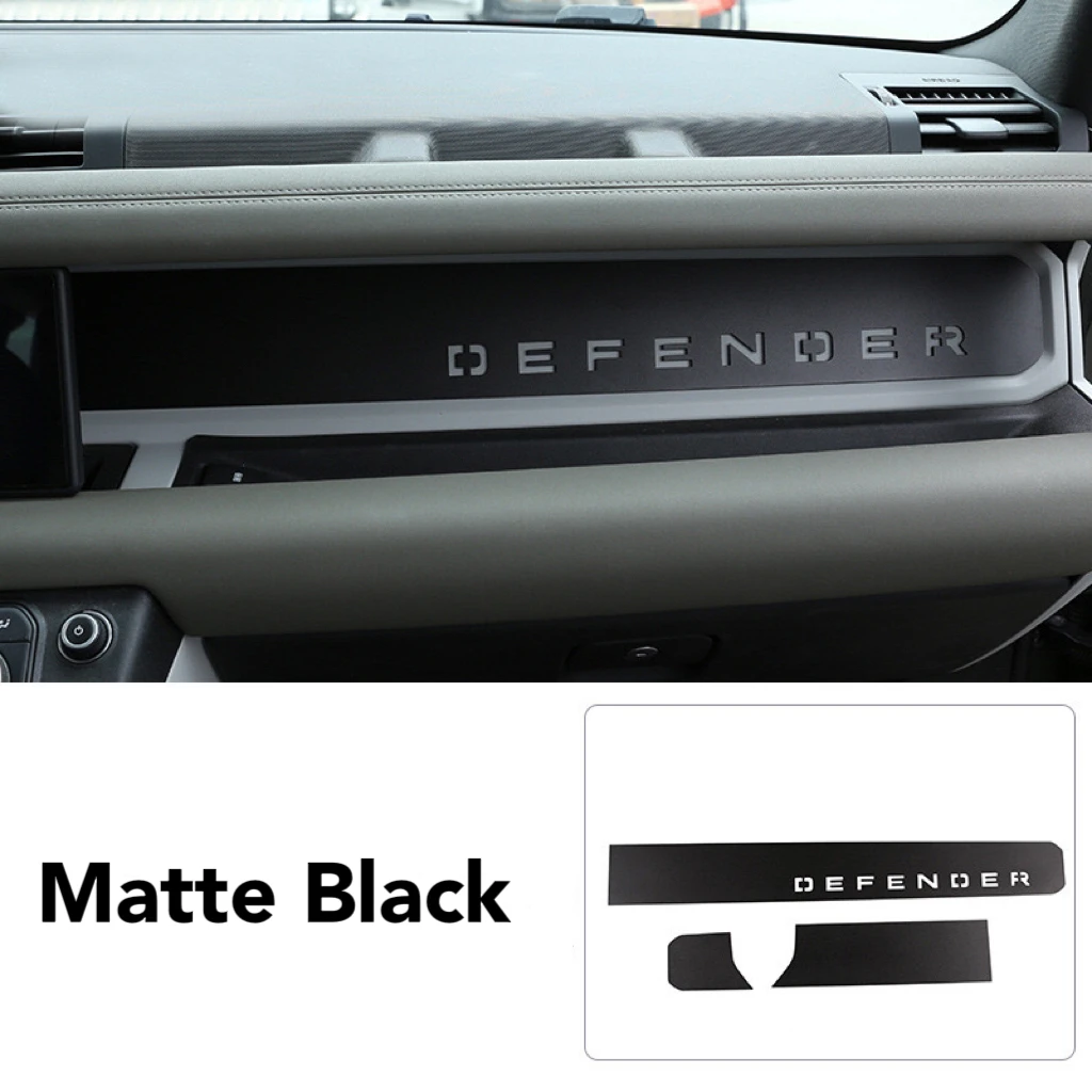 

Передняя приборная панель автомобиля из алюминиевого сплава Defender Wordmark, декоративная панель для Land Rover Defender 90 110 2020-2024, автомобильные аксессуары