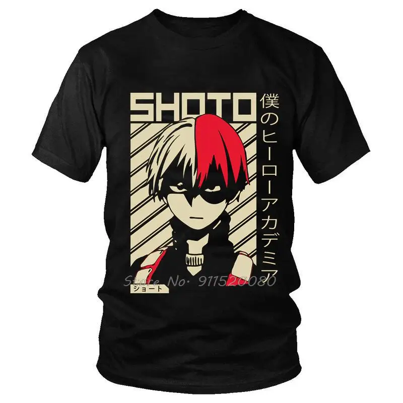 

Boku No Hero Academia Shoto Todoroki T-shirt Men Fashion T Shirts Short Sleeve Anime Manga Lover Tshirts Cotton Tee Top Clothes