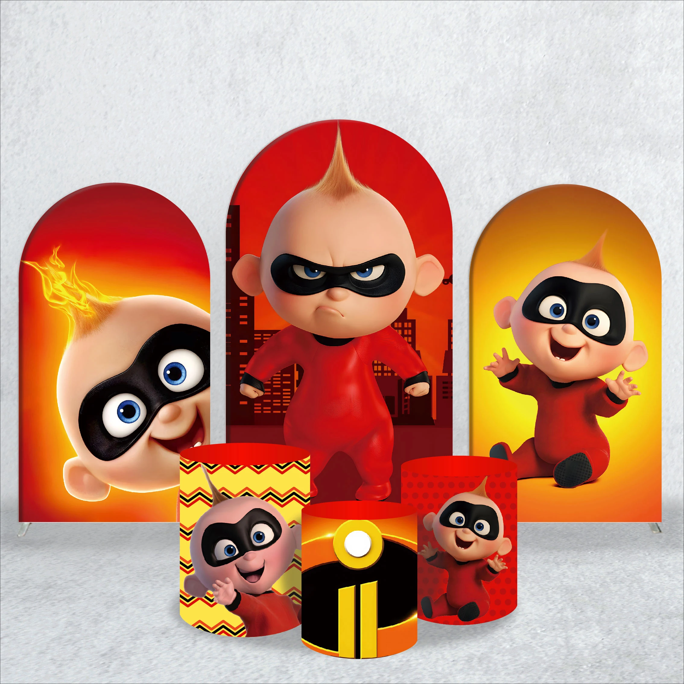 Фон для фотосъемки с тематической аркой Суперсемейки чехлы на цилиндры дизайном