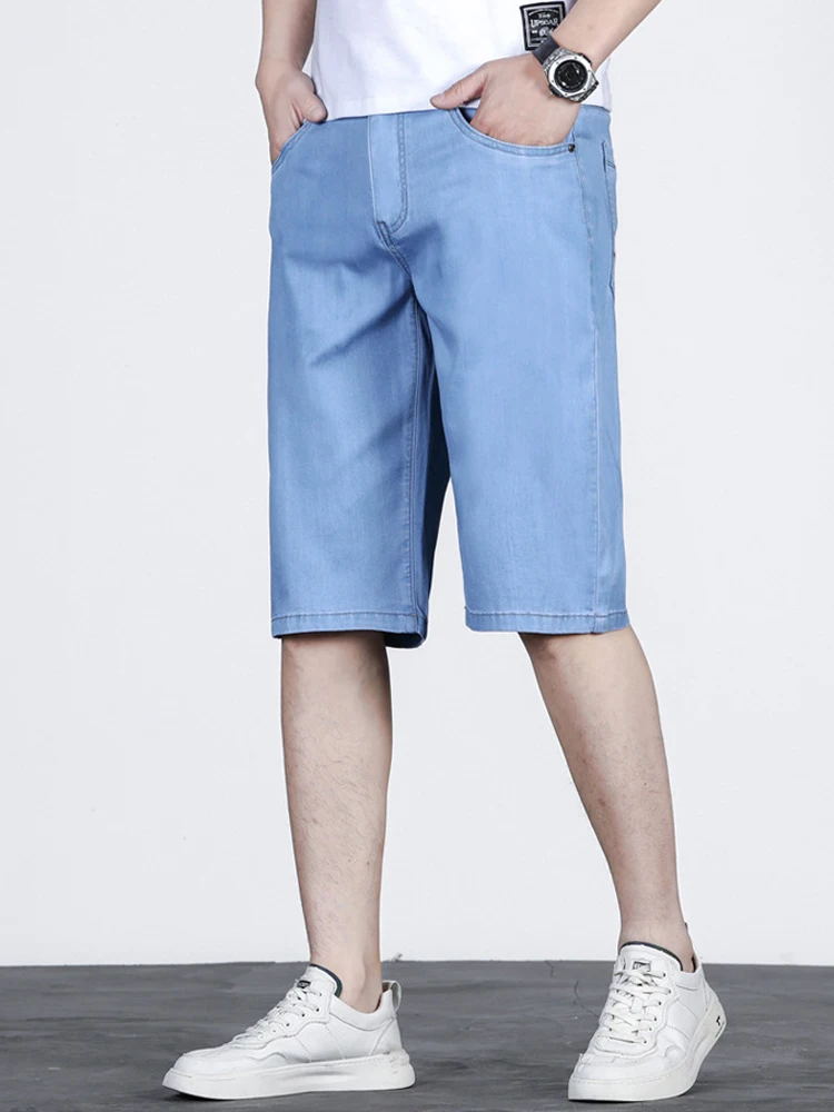 2023 New Summer Jeans Shorts Men's Korean Fashion Trend Loose Straight Pants Casual Jean Trousers Hip Hop Beach Denim Clothing