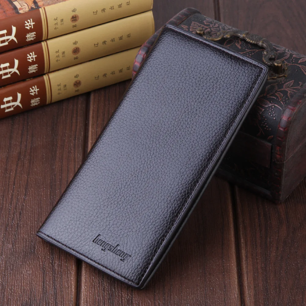 

New men's wallet men multi card litchi pattern Long Wallet thin