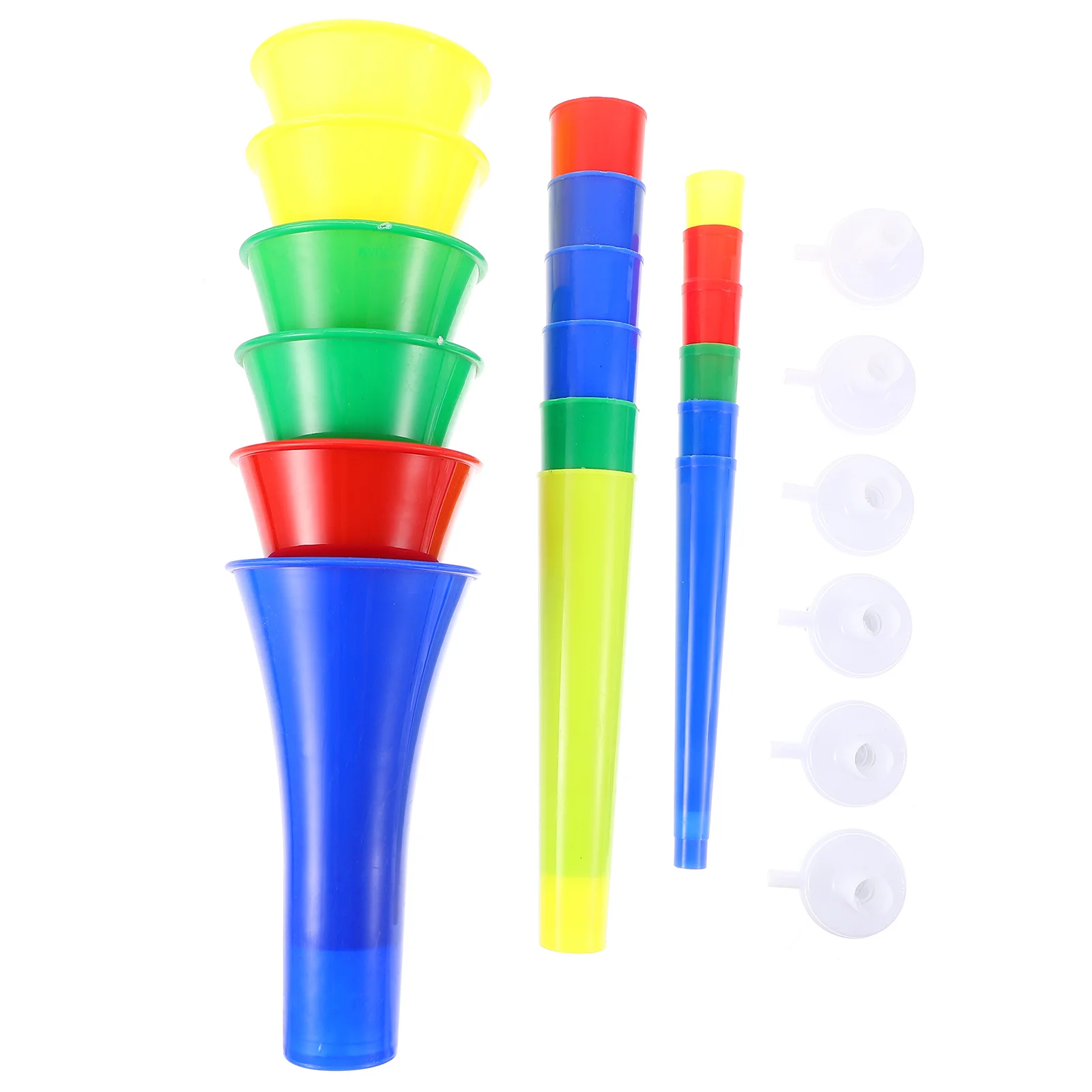 

6 pcs Plastic Trumpet Horn Blowing Collapsible Horn Noisemakers Horn for Sporting Events