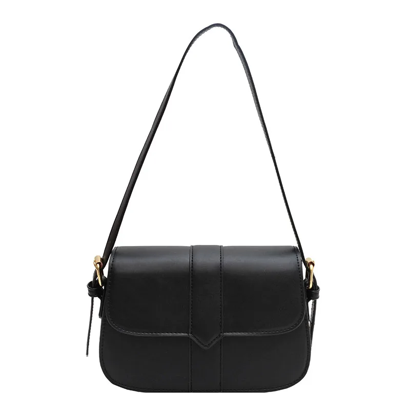 Jin Mantang Vintage Small PU Leather Flap Shoulder Bags for Women 2022 Hit Trend Female Branded Trending Underarm Handbag