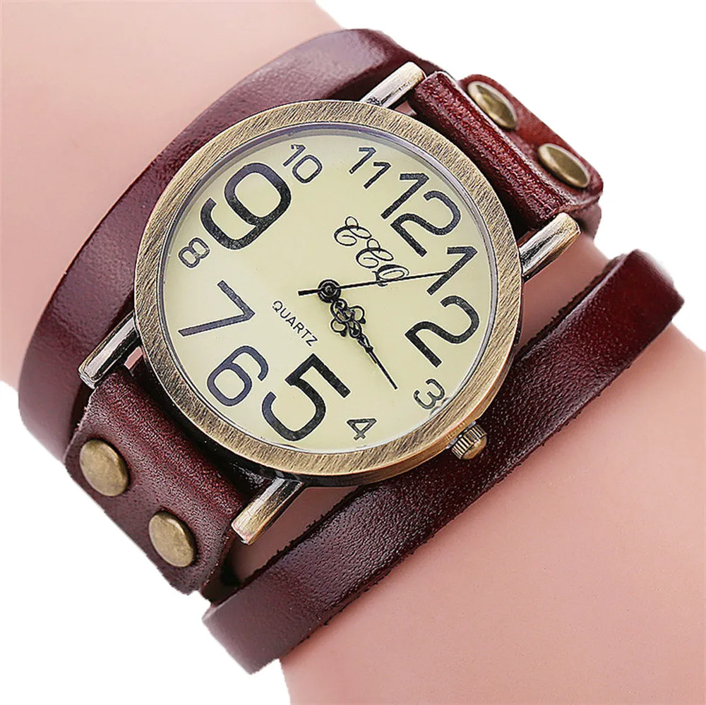 

2022 Luxury Brand Vintage Casual Cow Leather Bracelet Watch Women Leather WristWatch Classic Watches for Woman Relogio Feminino