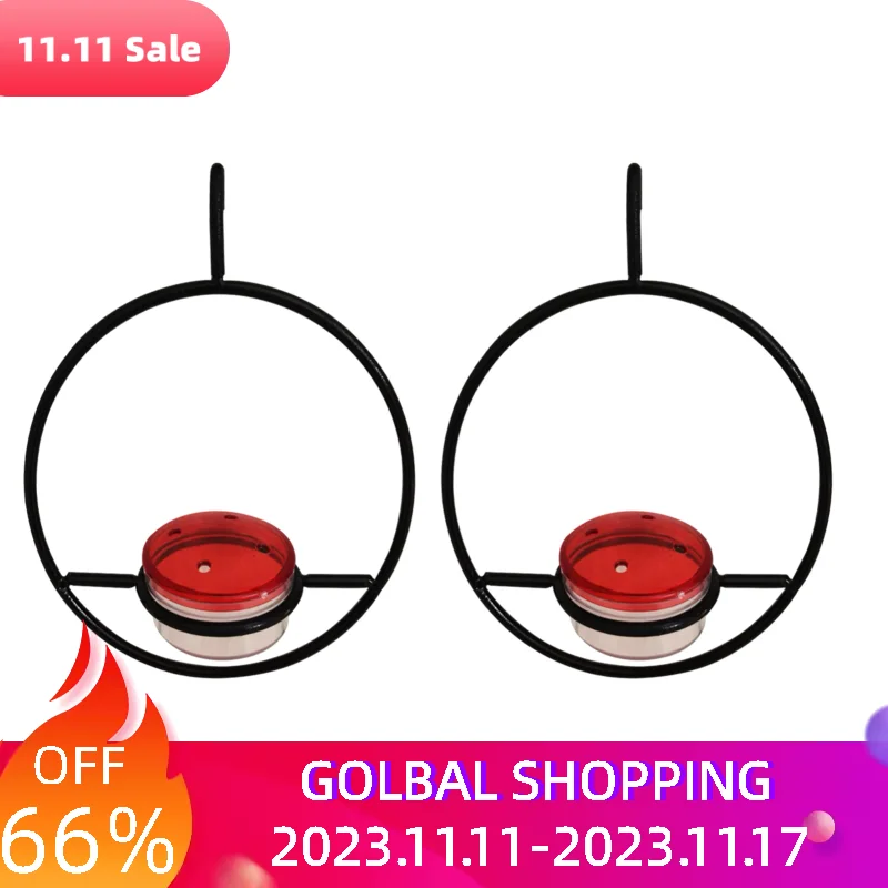 

2pcs Backyard Tree Beautiful Garden Sturdy Durable Patio Outdoor Hanging Hummingbird Feeder Bee Proof Window Circular Easy Clean