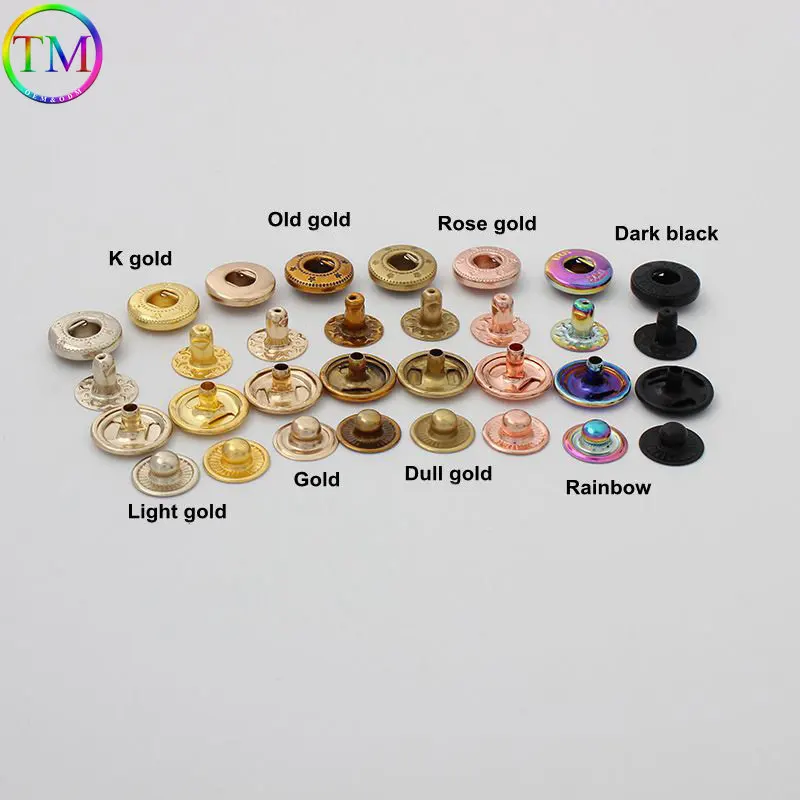 20-100 Pieces Multi-Color Metal Rivets Stud Snap Fasteners Button Press Studs Leather Bag Clothes Repair Rivet Diy Accessories