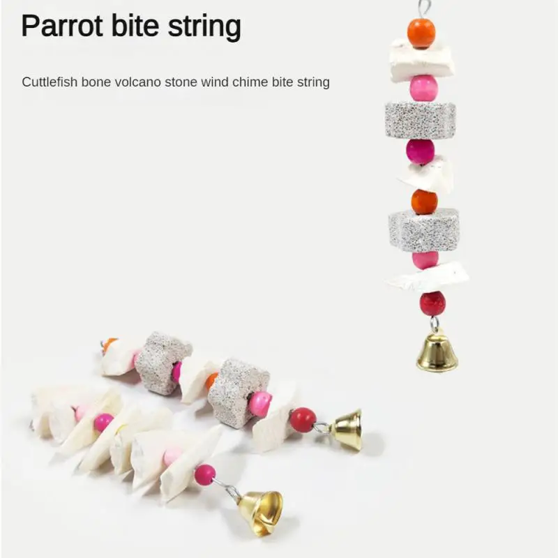 Яркий вулканический камень Millstone игрушка для птиц шлифовальный полный питания