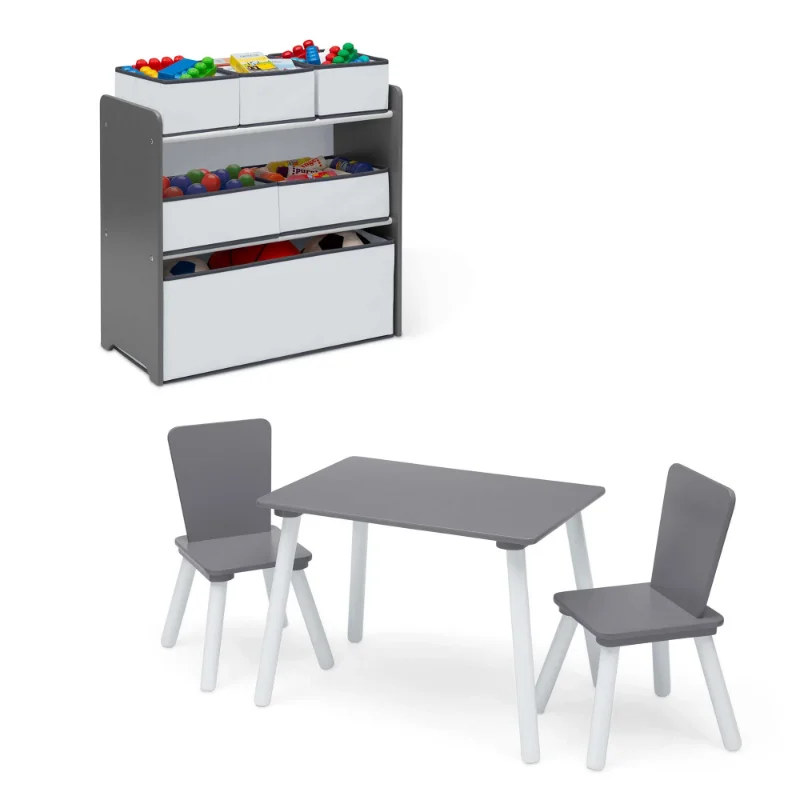 

Детский игровой набор Delta из 4 предметов для малышей-включает игровой стол с сухой стираемой столешницей и органайзер для игрушек с 6 корзинами