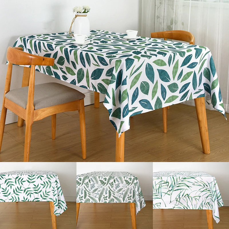 

Botanical Print Collection Polyester Table Cloth Washable Waterproof Oil-proof Rectangular Home Dining Tea Table Cover