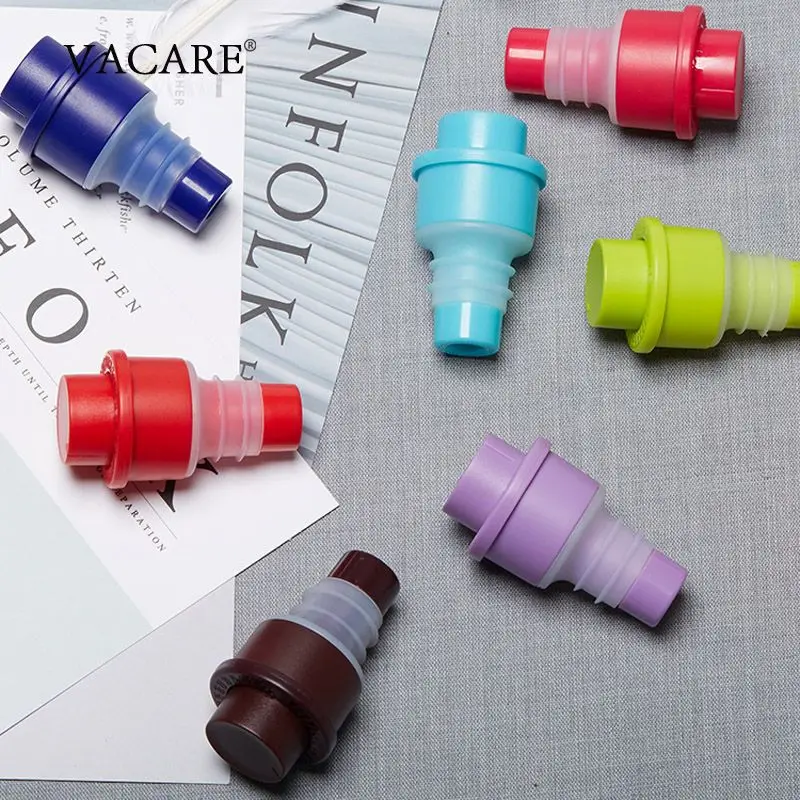 

Red Wine Stopper Airtight Wine Bottle Stoppers Vacuum Wine Cork Freshness Locking Drink Caps With Time Indicate 1pcs