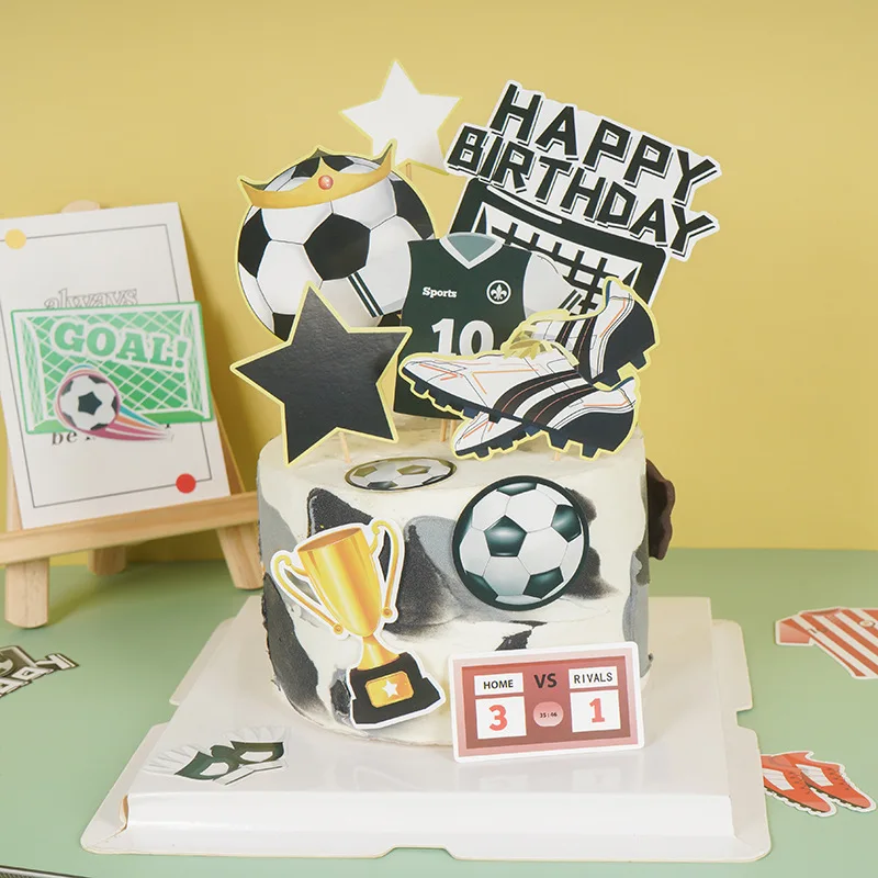 

Новая тема, футбол, футбол, спортивный Топпер для кексов для фанатов мальчиков, товары для дня рождения, украшения для торта