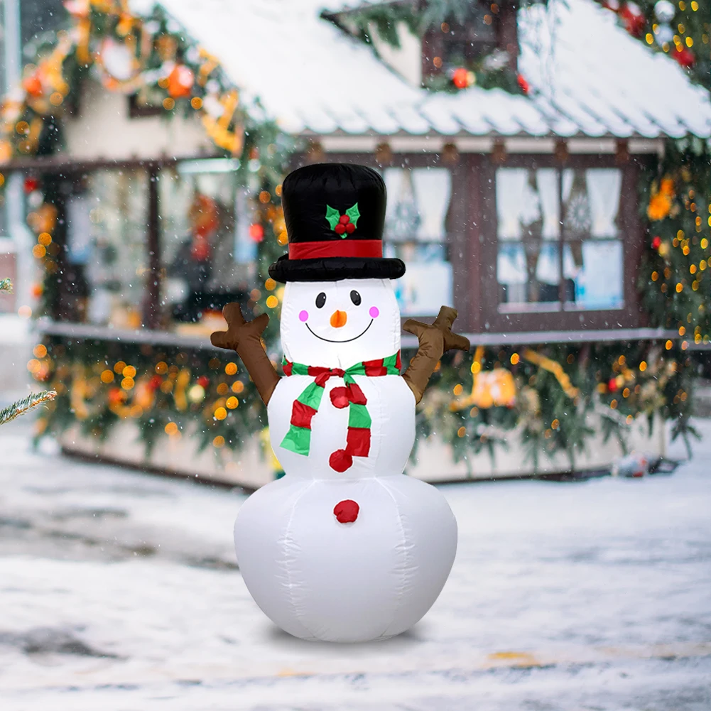 

1.6m Inflatable Snowman Night Lamp Garden Lawn Yard Supplies LED Inflatable Toys Inflatable Snowman Model Christmas Decoration