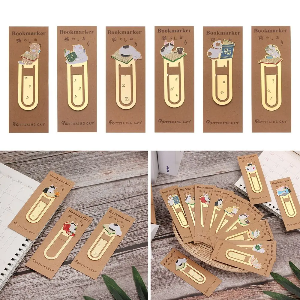 

School Supplies Metal Cartoon Gift Label Cute Cats Book Folder Bookmark