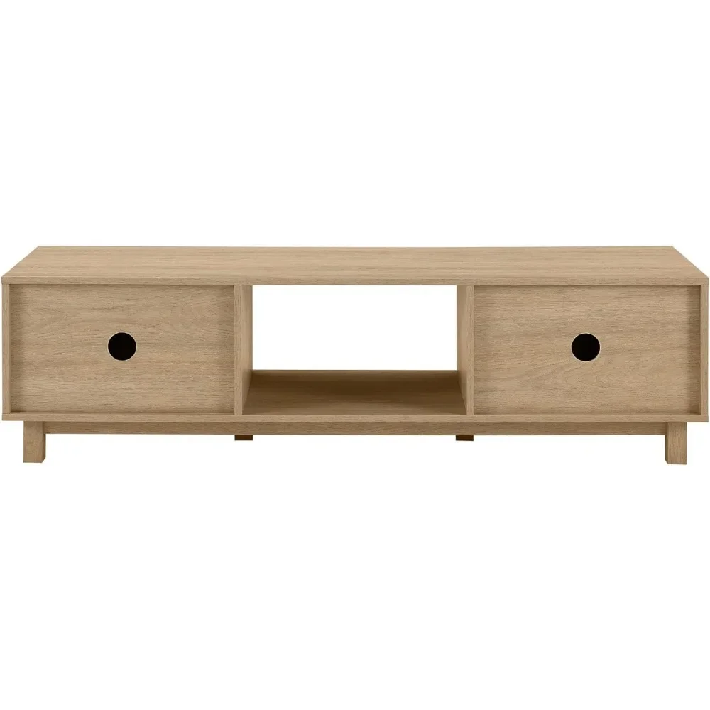 Современная низкая подставка Walton с рифлеными дверями для телевизоров