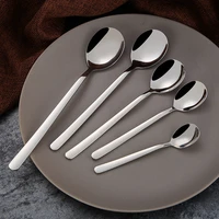 5pcs stainless steel spoons for dining room restaurant use simple design spoon substantial weight cutlery kitchen accessories