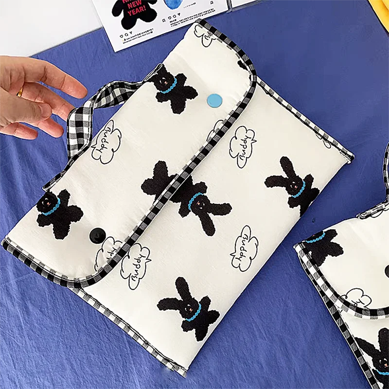 Мягкая хлопковая сумка для ноутбука с милым кроликом зимняя женская